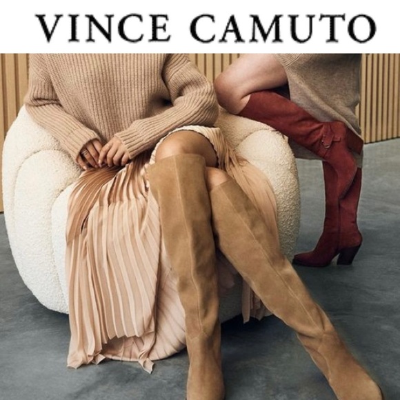 Vince Camuto Shoes - Vince Camuto Tan Over the Knee Boots Suede